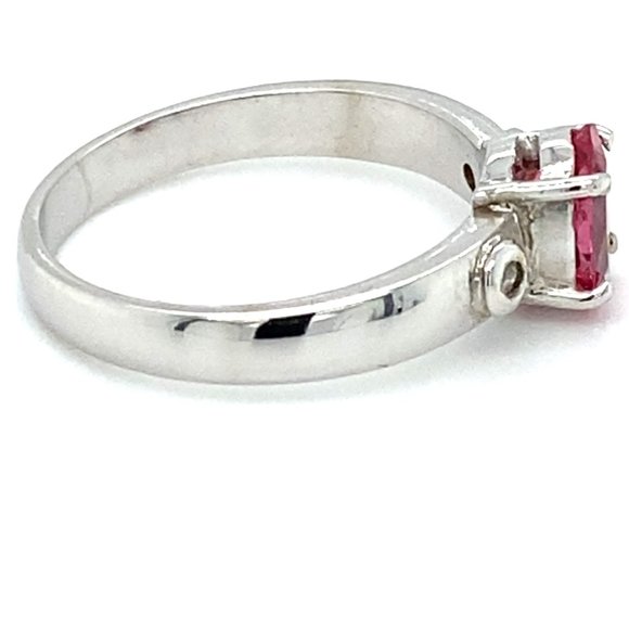 Red Mahenge Spinel 1.04ct Diamonds 18K Gold Ring - Picture 3 of 7